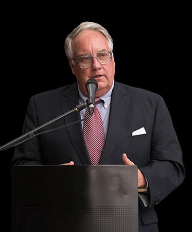 Howard G. Buffett speaking to a group